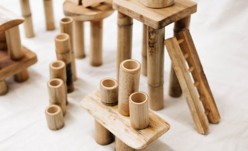 QTOYS - Bamboo Building Set (50 Pieces)